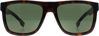 HUGO BOSS Rectangle Mens Dark Havana Green 1647/S - Brown - One Size