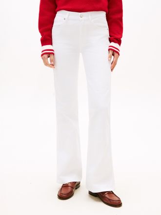 Tommy Hilfiger Bootcut-Jeans TOMMY HILFIGER FINN FLARE RW, Damen, Gr. 27, L&auml;nge 30, th optic whi, Denim/Jeans, Obermaterial: 99% Baumwolle, 1% Elasthan, unifarben, r