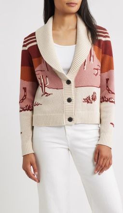 Pendleton Western Scenic Cardigan in Brick/Rose Multi at Nordstrom, Size Medium