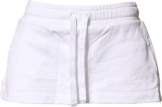 Dolce & Gabbana White Cotton Blend Mid Waist A-line Mini Womens Skirt