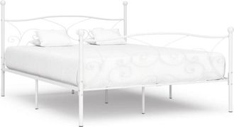 vidaXL Estructura De Cama Con Somier Metal Blanco 180x200 Cm Vidaxl
