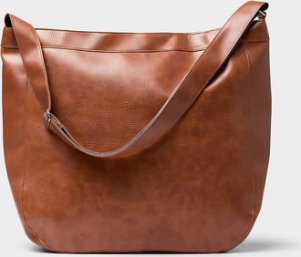Le 31 Mens Pebbled faux leather large shoulder bag