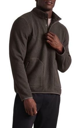 Rhone Fairbanks Fleece Quarter Snap Pullover in Cafe Noir at Nordstrom Rack, Size Large