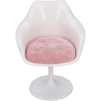 OEM Silla De Oficina Para Casa De Mu&ntilde;ecas Escala 1:6, Giratoria Con Reposabrazos, Patas Redondas De Abs Blancas Y Rosas, Dise&ntilde;o Informal
