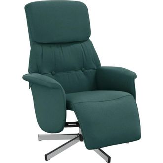 vidaXL Sill&oacute;n Reclinable Con Reposapi&eacute;s Tela Verde Oscuro Vidaxl