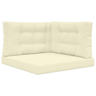 vidaXL Coj&iacute;n Para Sof&aacute; De Exterior 3 Pcs Crema Poli&eacute;ster Vidaxl