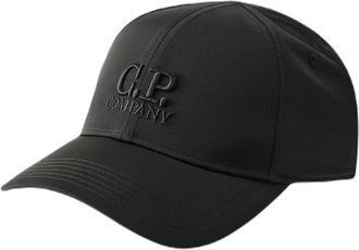 C.P. Company Chrome-R Logo Cap - Heren - Petten - Zwart - ONE Size - Polyester - Accessoires
