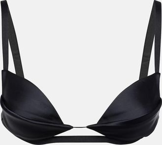 Nensi Dojaka Double Petal satin bra top