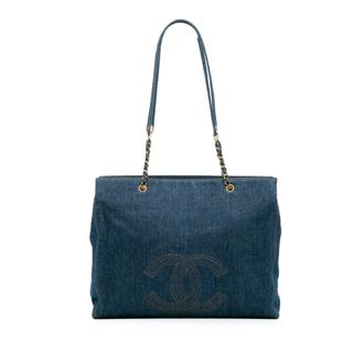 Chanel Denim Schoudertas met Kettinghengsels