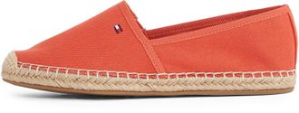 Tommy Hilfiger Womens Flag Canvas Espadrilles with Logo, Orange (Rustic Clay), 3.5
