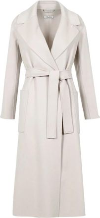 Max Mara Geknopt Jasje - Dames - Jas met riem - Beige - L - Wol - Jassen