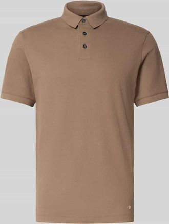 Emporio Armani Regular Fit Poloshirt mit Logo-Stitching in Taupe, Gr&ouml;&szlig;e XXL