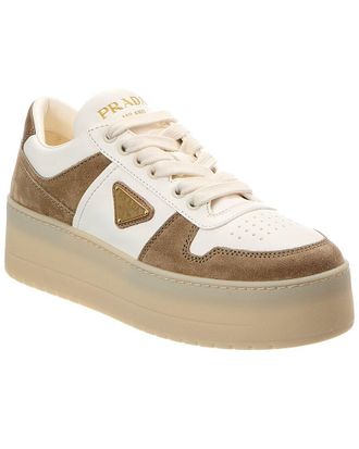 Prada Downtown Suede & Leather Platform Sneaker