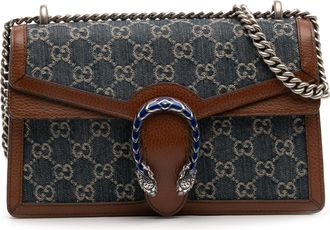 Gucci Pre-owned Womens Small Gg Denim Dionysus Shoulder Bag - Dark Blue Textile - One Size