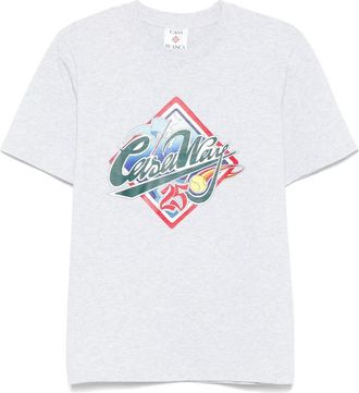 Casablanca World Series T-shirt met ronde hals - Heren - T-shirts - Wit - M - Katoen - Tops