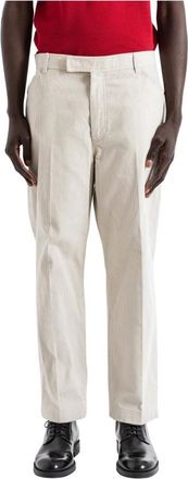 Thom Browne Straight Trousers, male, Beige, Size: XL Narrow Wale Corduroy Tapered Chino Trouser
