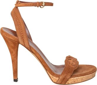 Gucci Pre-owned Womens Suede Ankle Strap Heels - 10s - Brown Leather - Size EU 37