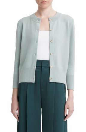 Vince Three Quarter Sleeve Wool & Cashmere Cardigan in Sea Mist at Nordstrom Rack, Size Xx-Small