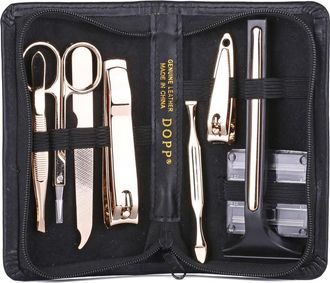 Dopp 8-Piece Genuine Leather Manicure Set in Black at Nordstrom Rack