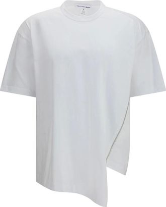 Comme Des Gar&ccedil;ons T-shirt in Cotone con Zip Laterale - - Tops - Uomo - Bianco - S