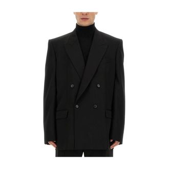 Balenciaga Jassen, Dames, Zwart, M, Wol, Blazers