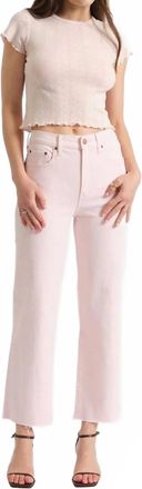 Daze Pleaser High Rise Wide Ankle Jeans In Think Pink