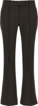 The Attico Brown Virgin Wool Flared Womens Pants