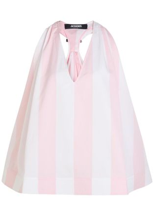 Jacquemus Le Haut Norma Striped Cotton-poplin top - White - 2 (UK10 / M)