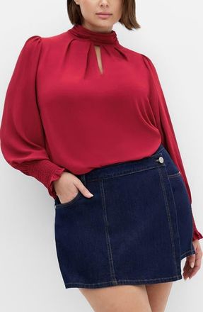 City Chic Iris Keyhole Top in Ruby at Nordstrom, Size Xl