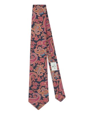 Etro paisley motif silk tie - men - Silk - One Size - Blue