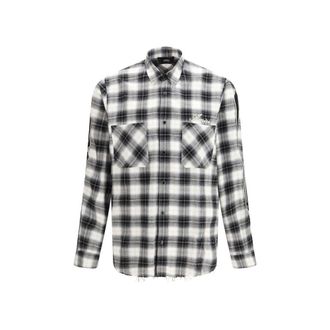 Amiri Black Cotton Pattern Mens Shirt
