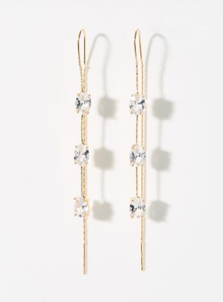 Simons Womens Triple gemstone and post earrings