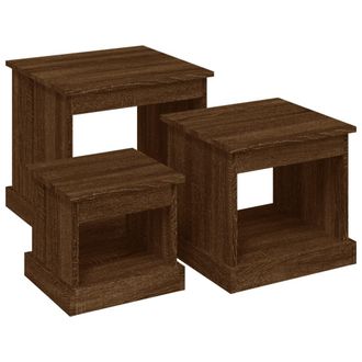 vidaXL Mesas De Centro 3 Uds Madera De Ingenier&iacute;a Marr&oacute;n Roble Vidaxl