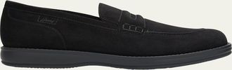 Brioni Mens Journey Suede Rubber-Sole Penny Loafers