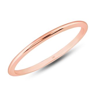 MAX + STONE 10k Yellow, White or Rose Gold 1MM Thin Wedding Band Dainty Stacking Ring
