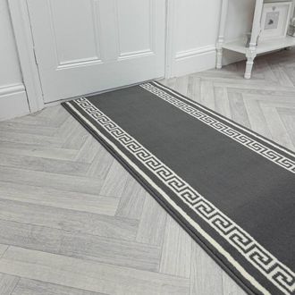 Runrug Hallway Carpet Runner Rug - Soft & Comfy, 9mm - Key in Grey | Size: 100 cm x 240 cm