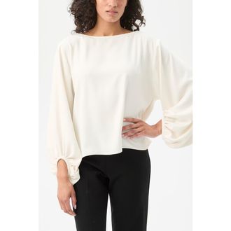 Trina Turk Ursa 2 Boat Neck Top in Winter White at Nordstrom, Size X-Small
