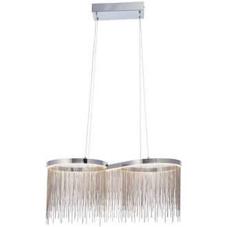 Loops Polished Chrome Ceiling Pendant Light & Waterfall Chains - Integrated LED Module