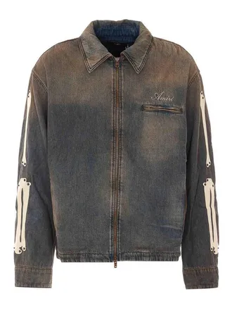 Amiri dark dust lea bones denim jacket