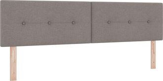 vidaXL LED Headboard with LED Strip Lights Manual Taupe 180 cm Fabric vidaXL