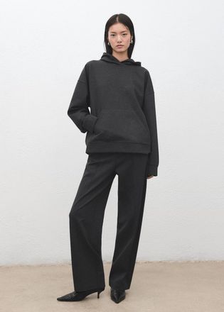 Mango Felpa maglia melangiata cappuccio grigio medio vigor&eacute; - Donna - XS - MANGO