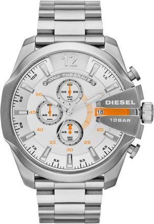 Diesel Mega Chief Chronograph Horloge - Heren - Horloges - Grijs - ONE Size - Accessoires