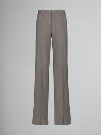 Marni Womens Gray Checkered Wide-Leg Trousers, Size 6