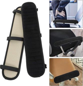 OEM 1 Par De Almohadillas Para Reposabrazos, Cojines Para Reposabrazos De Sillas, Aptas Para Sillas De Oficina Y Sillas Gaming, Negras, 45 X 10 Cm