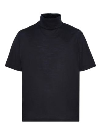 low brand turtleneck short-sleeve sweater - Blue