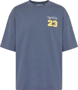 Off-white Los T-shirt met kleurrijke print - Heren - T-shirts - Blauw - XL - Katoen - Tops