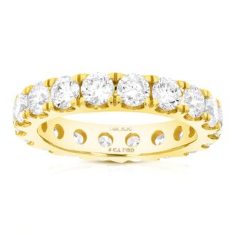 Vir Jewels 3 cttw Lab Grown Diamond Eternity Ring Wedding Band in 14K Yellow Gold For Women