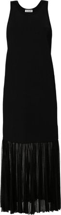 Jil Sander plissé-detailed knitted maxi dress - women - Viscose/Polyester/Silk - 36 - Black