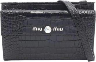 Miu Miu Pre-owned Leren Schoudertas - Dames - Vintage Schoudertas - Zwart - ONE Size - Leer - Vintage