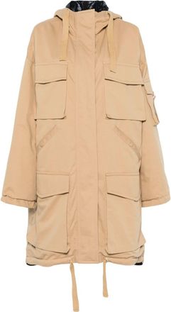 Dorothee Schumacher reversible cotton parka coat - women - Cotton/Polyamide/Cotton/Cotton - 4 - Brown